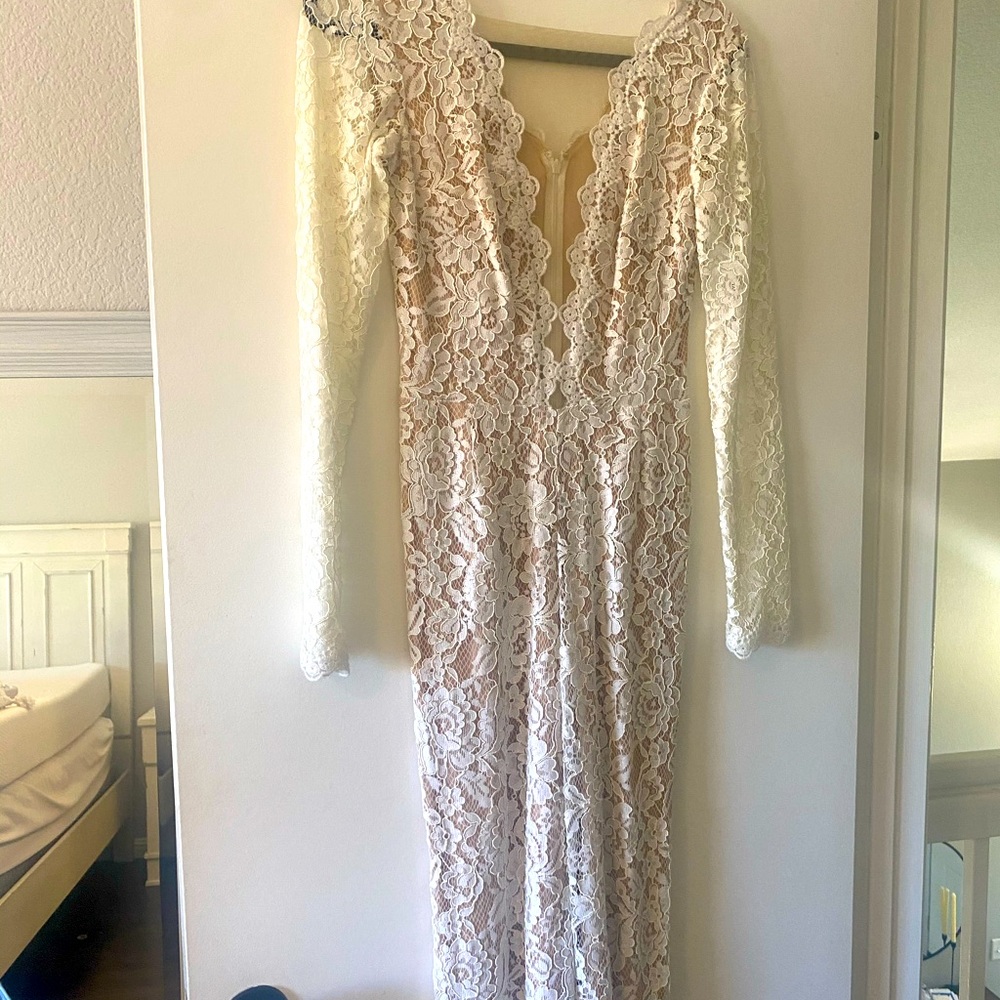 Tadashi Shoji white jumpsuit